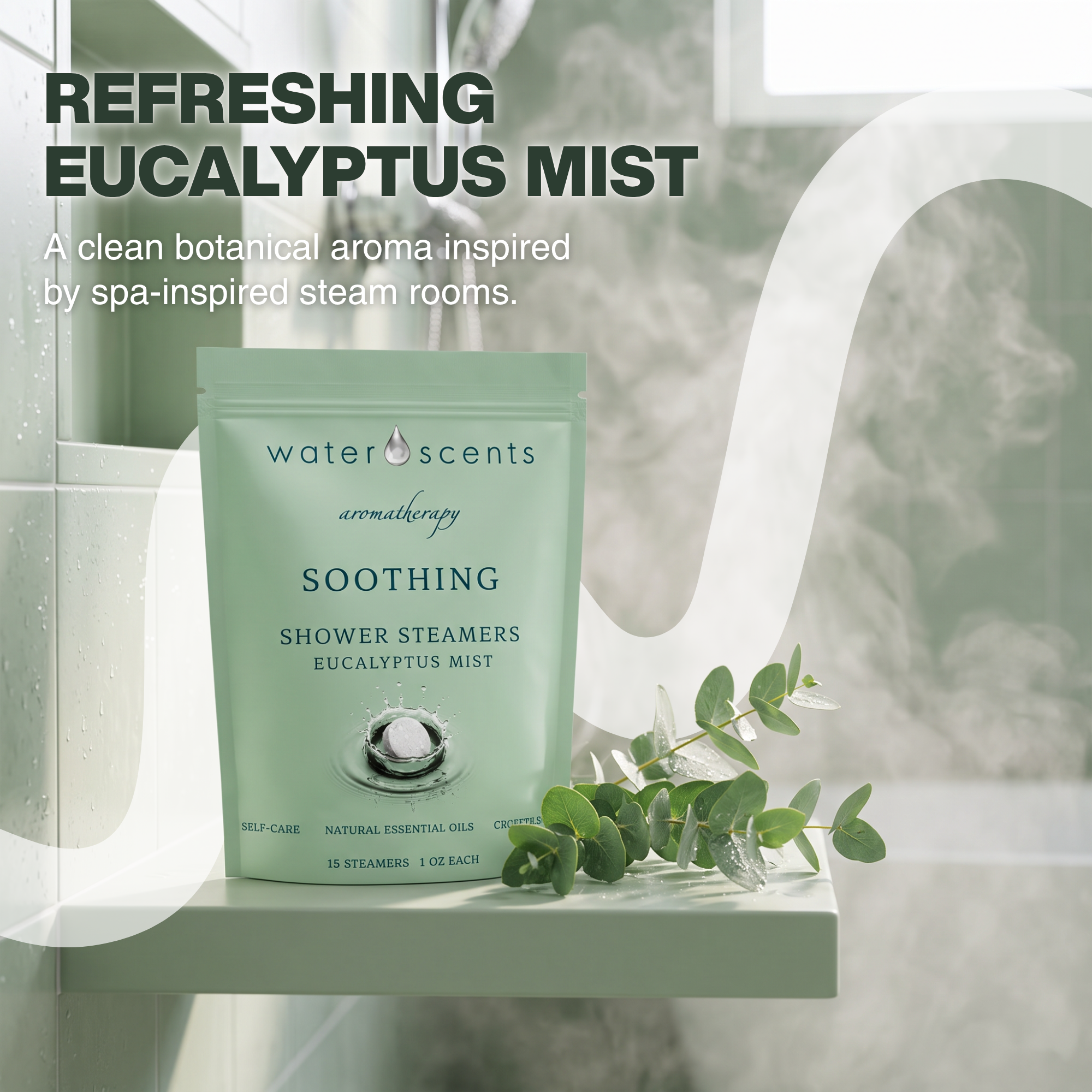 Eucalyptus Mint Shower Steamer - Aromatherapy Flower Fizzy