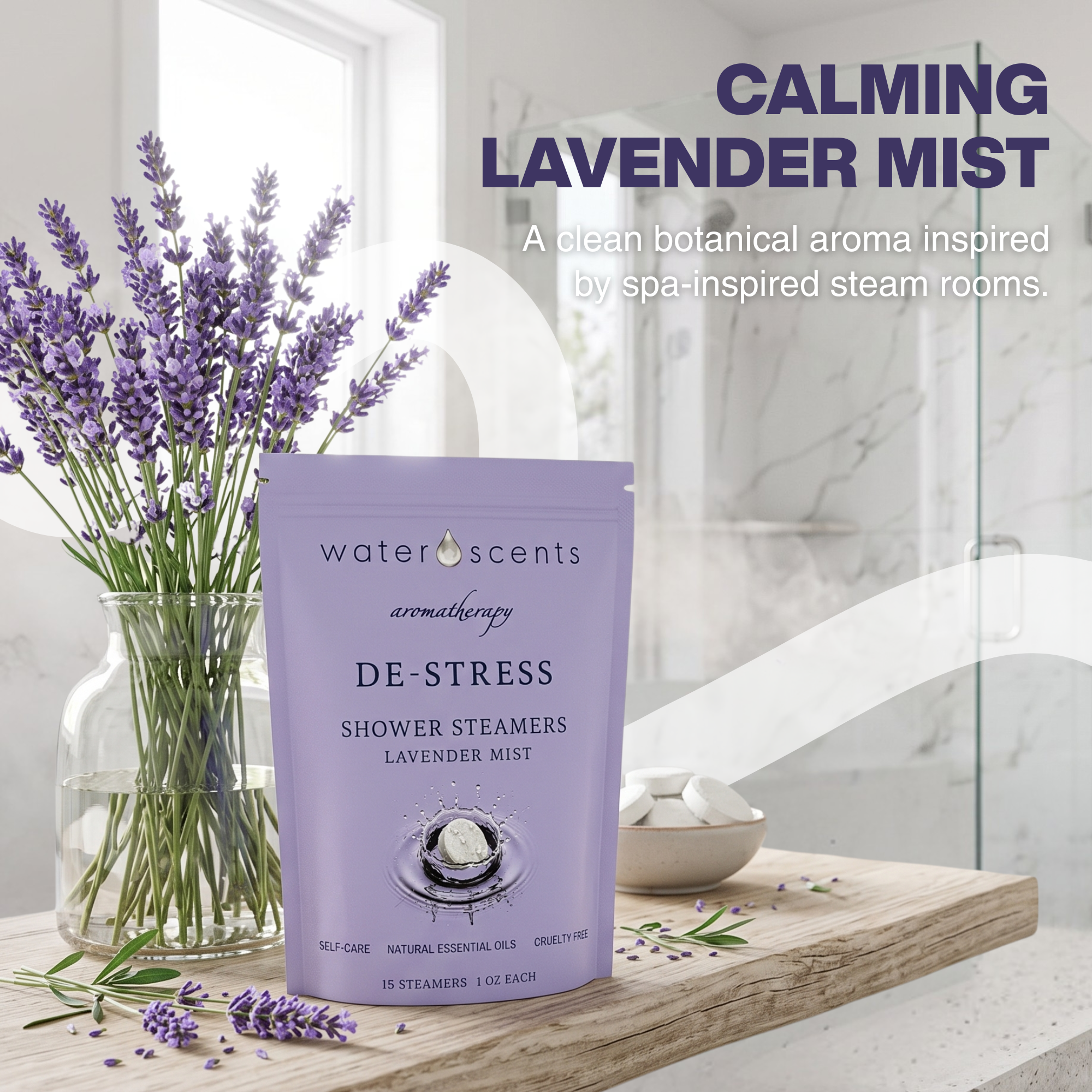 Lavender Mist Shower Steamer - Aromatherapy Flower Fizzy