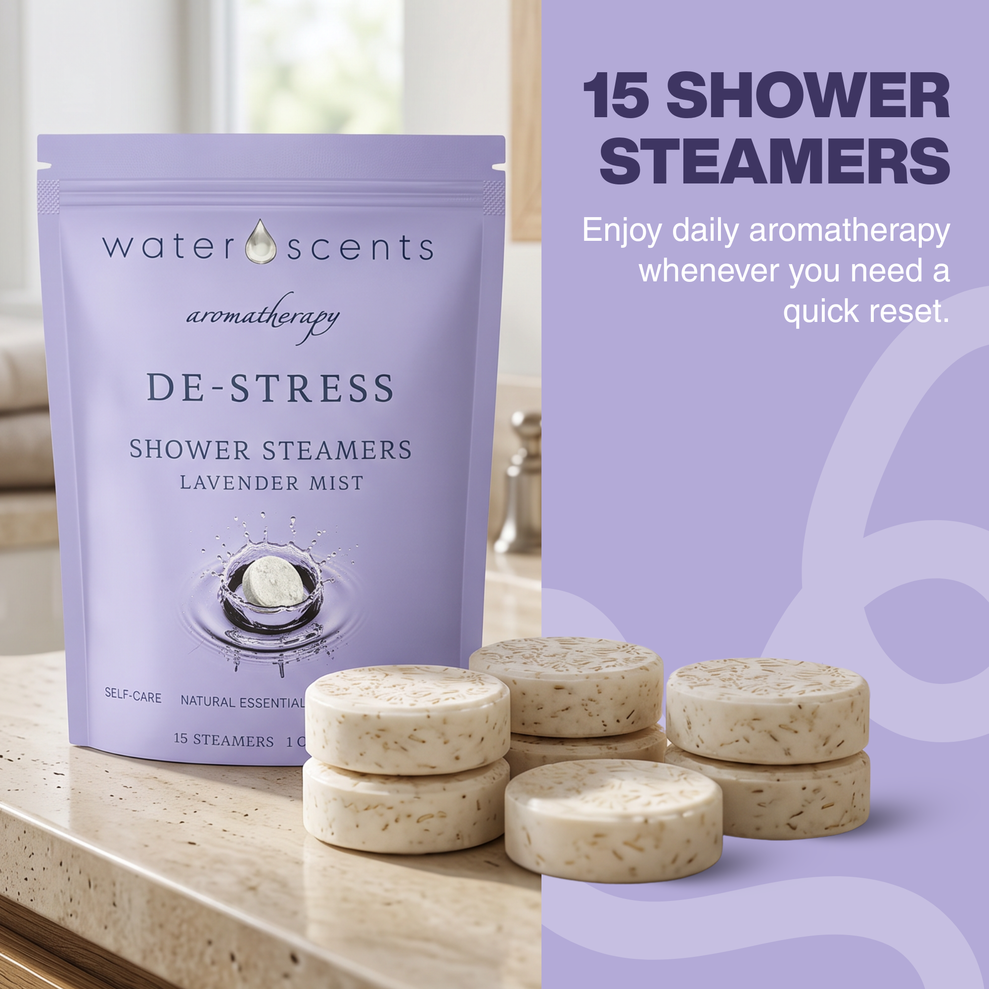 Lavender Mist Shower Steamer - Aromatherapy Flower Fizzy
