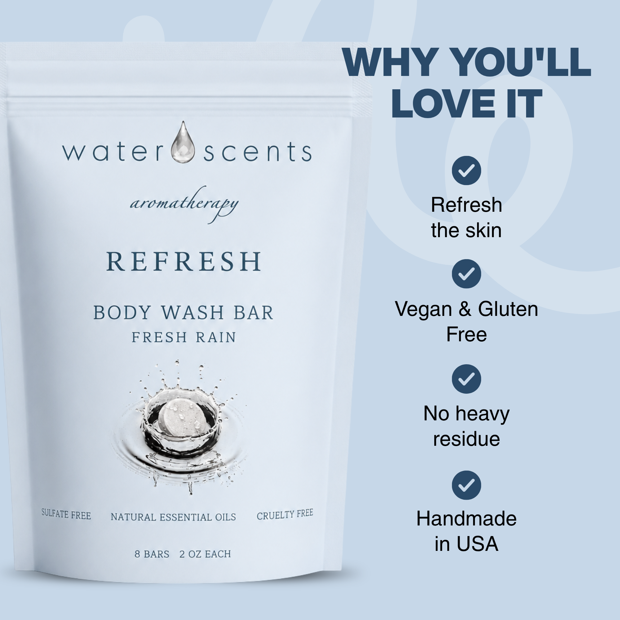 Fresh Rain Body Wash Bar - Solid Vegan Body Soap